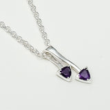 Arrow Pendant With Amethyst Gemstone In Sterling Silver - Mohnaa Jewels