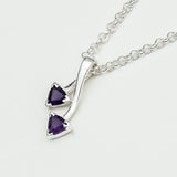 Arrow Pendant With Amethyst Gemstone In Sterling Silver - Mohnaa Jewels