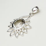 Sunflower Pendant With Quartz Gemstone In 925 Sterling Silver - Mohnaa Jewels