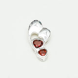 Designer Heart Handmade Pendants With Garnet Gemstone In 925 Sterling Silver - Mohnaa Jewels