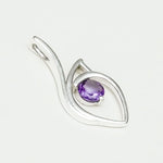 Amethyst Gemstone Heart Pendent in Solid Sterling Silver - Mohnaa Jewels