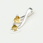 Arrow Pendant With Citrine Gemstone In Sterling Silver - Mohnaa Jewels