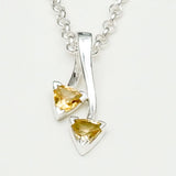 Arrow Pendant With Citrine Gemstone In Sterling Silver - Mohnaa Jewels