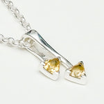 Arrow Pendant With Citrine Gemstone In Sterling Silver - Mohnaa Jewels