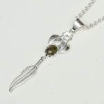 Feather Pendant With Labradorite Gemstone Handmade  In Solid Sterling Silver - Mohnaa Jewels