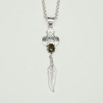 Feather Pendant With Labradorite Gemstone Handmade  In Solid Sterling Silver - Mohnaa Jewels