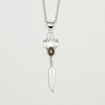 Feather Pendant With Labradorite Gemstone Handmade  In Solid Sterling Silver - Mohnaa Jewels