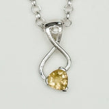 Elegant Pendant with Citrine Gemstone in 925 Silver - Mohnaa Jewels