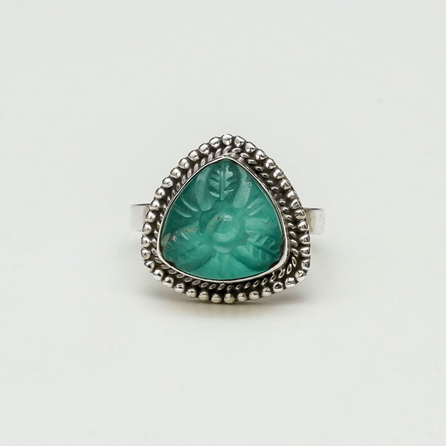 Acqua Green Sterling Silver Ring - Mohnaa Jewels