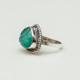 Acqua Green Sterling Silver Ring - Mohnaa Jewels