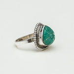 Acqua Green Sterling Silver Ring - Mohnaa Jewels