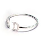 Crescent Silver Bracelet - Openable - Mohnaa Jewels