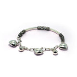 Dazzling Hear Oxydised Charm Silver Bracelet - Mohnaa Jewels