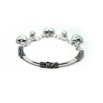 Dazzling Hear Oxydised Charm Silver Bracelet - Mohnaa Jewels