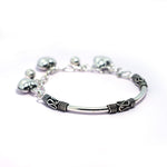 Dazzling Hear Oxydised Charm Silver Bracelet - Mohnaa Jewels