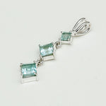 Simple Pendent with Blue Topaz Gemstone in 925 Silver Pendants