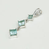 Simple Pendent with Blue Topaz Gemstone in 925 Silver Pendants