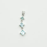 Simple Pendent with Blue Topaz Gemstone in 925 Silver Pendants