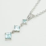 Simple Pendent with Blue Topaz Gemstone in 925 Silver Pendants