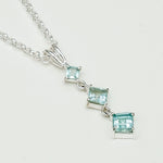 Simple Pendent with Blue Topaz Gemstone in 925 Silver Pendants