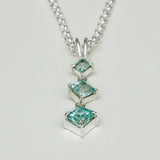 Simple Pendent with Blue Topaz Gemstone in 925 Silver Pendants