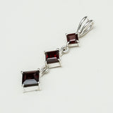 Simple Pendent with Garnet Gemstone in 925 Silver Pendants