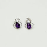 Tops Earring With Amethyst Gemstone in Best Quality 925 Sterling Silver