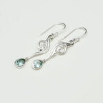 Water Drop Earrings With Blue Topaz Gemstone in 925 Sterling Silver