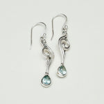 Water Drop Earrings With Blue Topaz Gemstone in 925 Sterling Silver