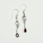 Water Drop Earrings With Garnet Gemstone in 925 Sterling Silver