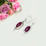 Modern Earrings With Amethyst Gemstone in 925 Sterling Silver - Mohnaa Jewels