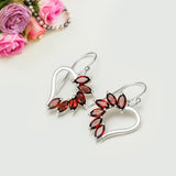 Designer Earrings With Genuine Garnet Gemstone in 925 Sterling Silver - Mohnaa Jewels