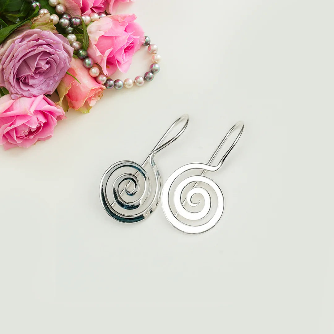 Plain Handmade Meditation Earring in 925 Sterling Silver - Mohnaa Jewels