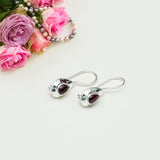 Earring With Natural Garnet Gemstone In 925 Sterling Silver 1 - Mohnaa Jewels