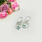 Simple Earrings With blue Topaz Gemstone in High Quality 925 Sterling Silver - Mohnaa Jewels