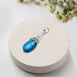 Blue Turquoise Pearl Gemstone Pendants In 925 Silver - Mohnaa Jewels