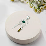 Charm Pendant With Green Gemstone In 925 Solid Silver - Mohnaa Jewels