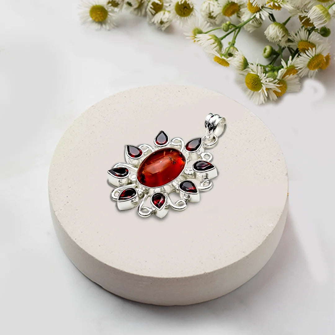 Sun Pendants With Multi Gemstone in High Quality 925 Solid Silver 1 - Mohnaa Jewels