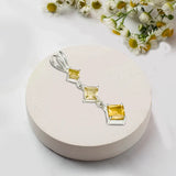 Simple Pendent with Citrine Gemstone in 925 Silver Pendants - Mohnaa Jewels