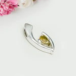 Minimalist Pendant With Citrine Gemstone in Fine Sterling Silver - Mohnaa Jewels