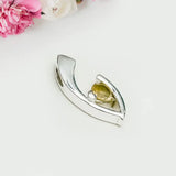 Minimalist Pendant With Citrine Gemstone in Fine Sterling Silver - Mohnaa Jewels