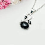 Swan Pendant With Black Onyx in Quality 925 Sterling Silver - Mohnaa Jewels