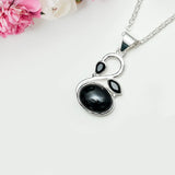 Swan Pendant With Black Onyx in Quality 925 Sterling Silver - Mohnaa Jewels