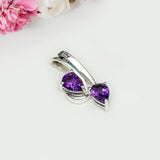 Modern Pendant With Amethyst Gemstone In Fine Sterling Silver - Mohnaa Jewels