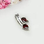 Modern Pendant With Garnet Gemstone In Fine Sterling Silver - Mohnaa Jewels