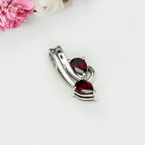 Modern Pendant With Garnet Gemstone In Fine Sterling Silver - Mohnaa Jewels