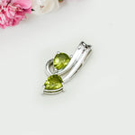 Modern Pendant With Peridot Gemstone In Fine Sterling Silver - Mohnaa Jewels