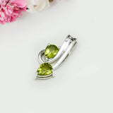 Modern Pendant With Peridot Gemstone In Fine Sterling Silver - Mohnaa Jewels