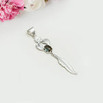 Feather Pendant With Labradorite Gemstone Handmade  In Solid Sterling Silver - Mohnaa Jewels