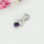 Elegant Pendant with Amethyst Gemstone in 925 Silver - Mohnaa Jewels